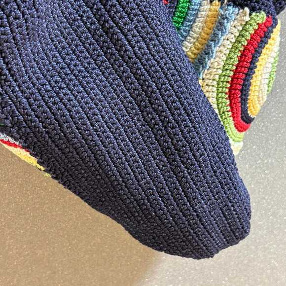 Crochet Shoulder Bag The Sak Granny Dots Rainbow Coastal Nautical Travel - Picture 5 of 9